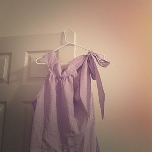 NWOT Purple seersucker high neck dress