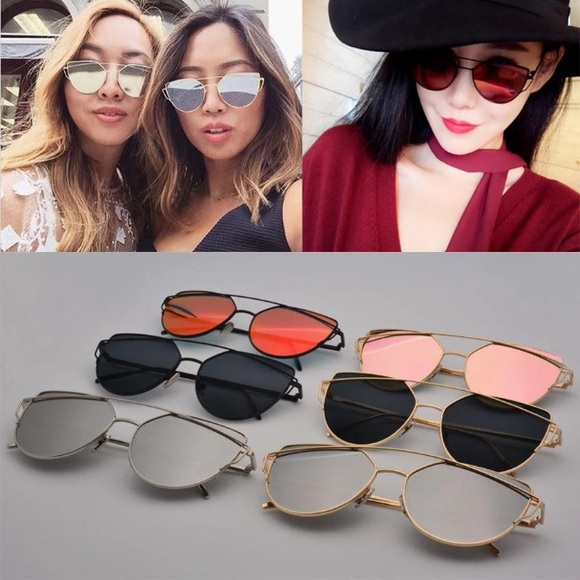 ❗️Firm❗️Red Mirrored Cat Eye Sunglasses - Picture 2 of 5