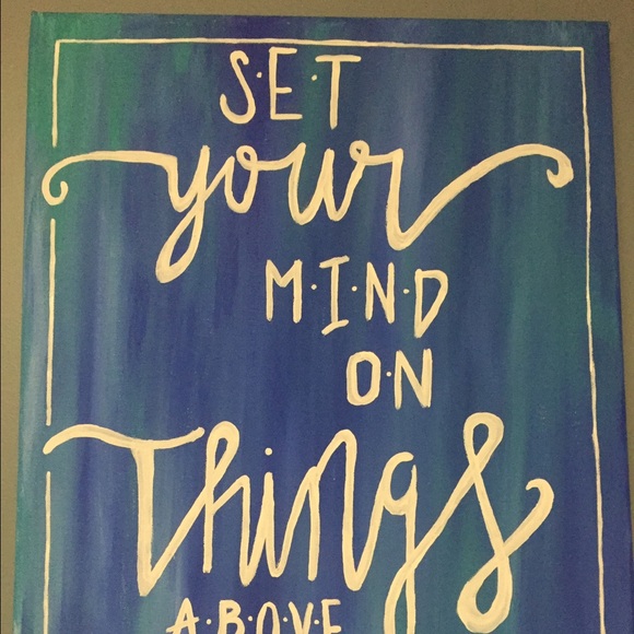 Blue Bible Verse Canvas Painting - Picture 2 of 4