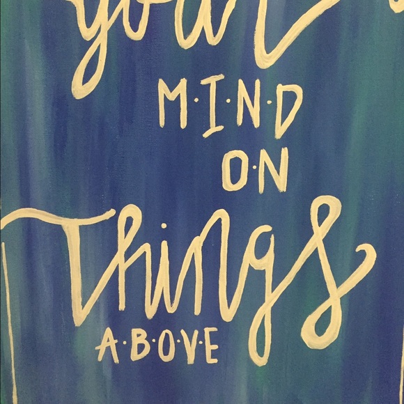 Blue Bible Verse Canvas Painting - Picture 3 of 4