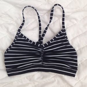 Racer back Striped Sports Bra