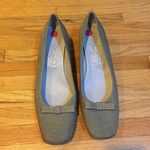 Joan & David Beige-Fabric Low Heel