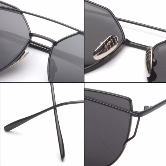 ❗️Make An Offer❗️Black on Black Cat Eye Sunglasses - Picture 3 of 4