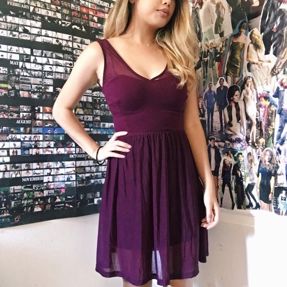 MAROON CHIFFON DRESS