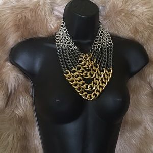 Layered Chain Statement Necklace