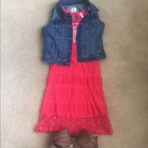 Super sweet bright pink lace dress