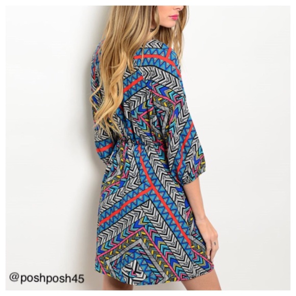 🚨Final sale🚨 colorful mixed print woven dress - Picture 2 of 3