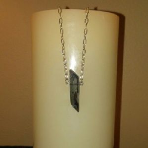 Titanium coated quartz crystal necklace