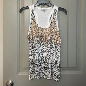Cheetah sequin razorback tank top