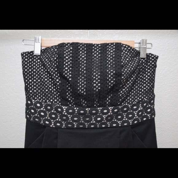 Loft strapless lace dress with pockets
