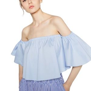 🌷Labor Day Sale🌷Light Blue Off-Shoulder Top