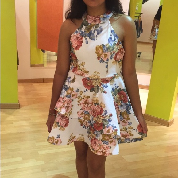 Backless floral dress