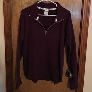 PINK quarter-zip sweater