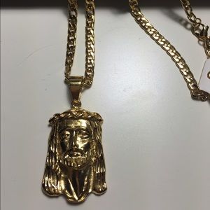 stainless steel juses pendent with cube chain