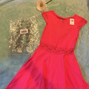 Abercrombie kids salmon skater dress with lace