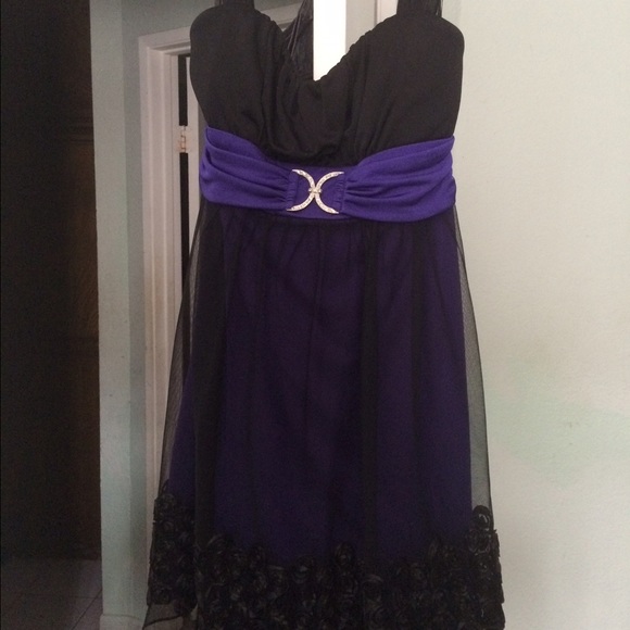 Black & Purple Overlay Dress