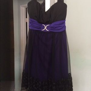 Black & Purple Overlay Dress