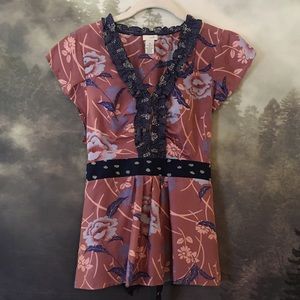Silk Anthropologie Asian inspired blouses