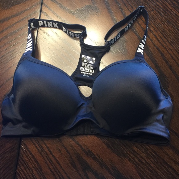 Pink push-up sports bra