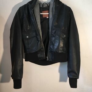 Black leather jacket