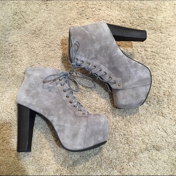 Jeffrey Campbell Gray Suede Lita Boots Jeffrey Campbell Gray Suede Lita Boots