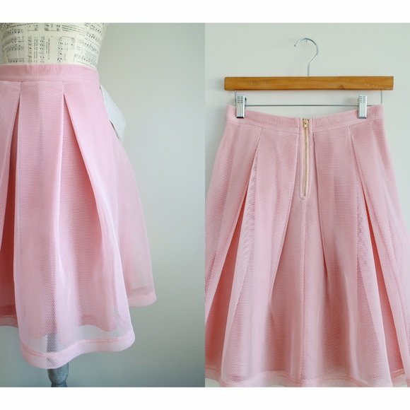 | SOLD | Flare Pink Midi Skirt - Picture 2 of 4