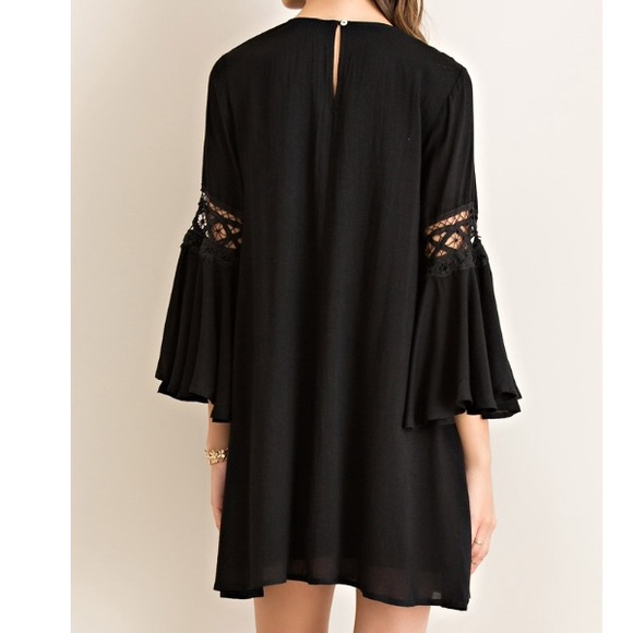 LAST One:Small Wine Bell Sleeved Dress - Picture 4 of 4