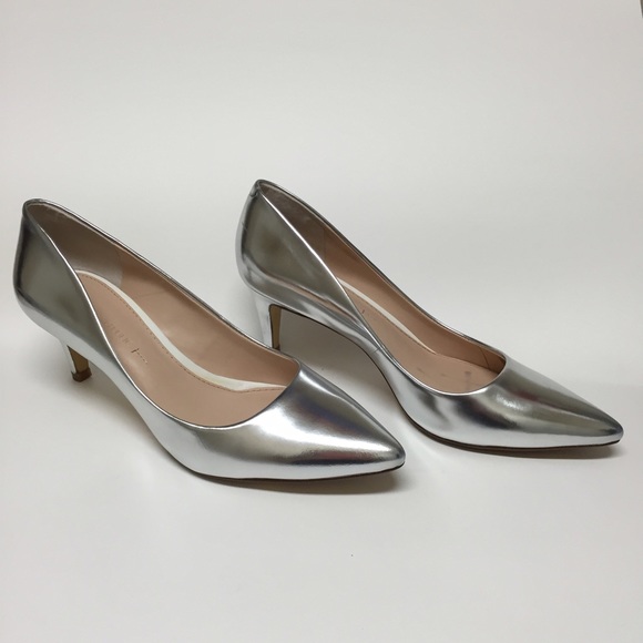 Silver pointe heels shoe by Banana Republic