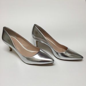 Silver pointe heels shoe by Banana Republic