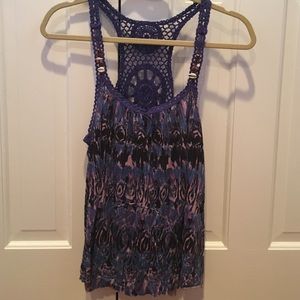 Free People Lace/Shell Tank Top