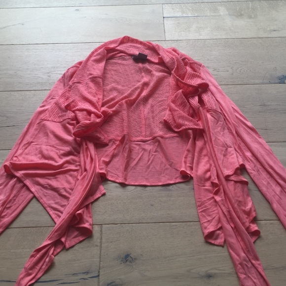 Salmon colored cardigan