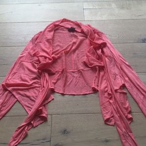 Salmon colored cardigan