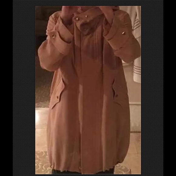 Alberta Ferretti Dusty Rose Coat, Zips Front Long Sleeve and Hood Size 38