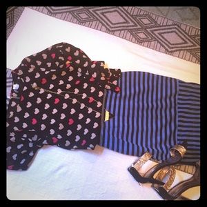 Black and Blue mini skirt