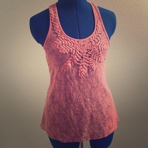 Lace Patterned Salmon Top