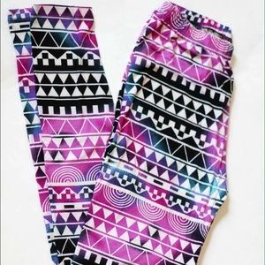 Galaxy Aztec Print Leggings
