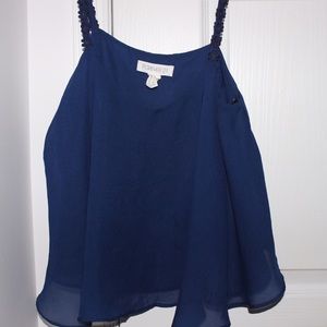 Forever 21 dark blue super flowy crop top