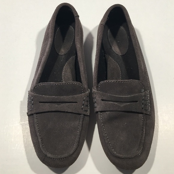 Grey Suede Loafers Size 6