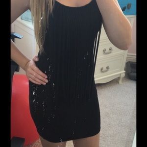 SOLD🚨Little black dress❤️ mini dress with fringe