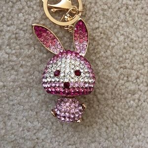Bedazzled bunny keychain