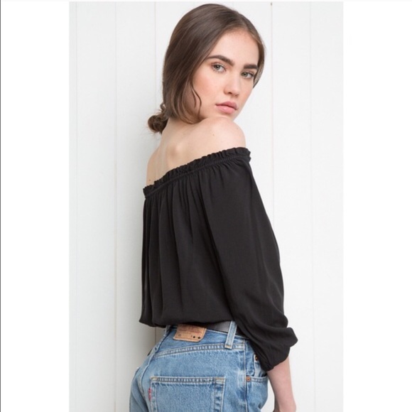 Brandy Melville Tops Brandy Melville Black Maura Off Shoulder Top