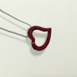 Authentic swarovski mozart red heart necklace