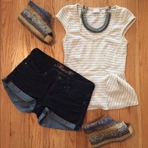 Anthropologie Postmark Peplum Top