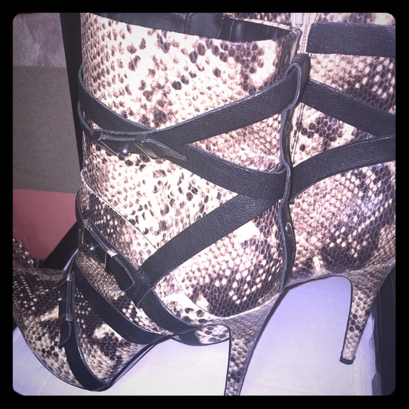 Snake skin print Booties