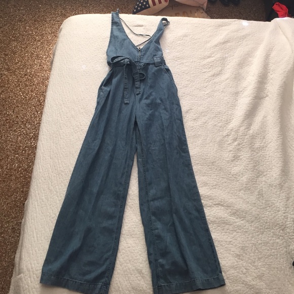 wide leg denim jumper