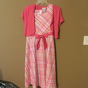 Girls Plus Pink Checkered Dress By Bonnie Jean