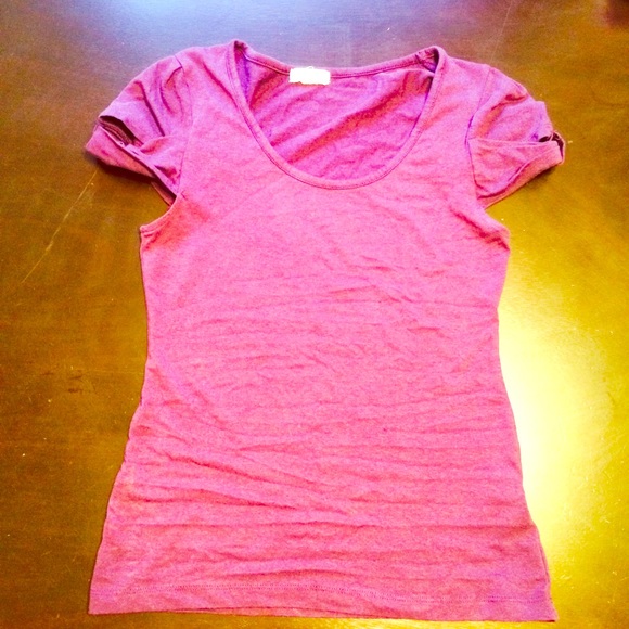 Plum Bow-Sleeved Blouse