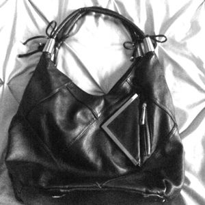 Black and silver shoulder bag