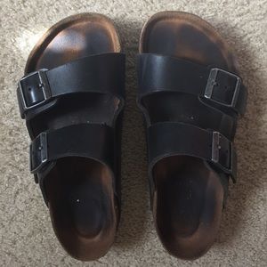 Birkenstock black oiled leather sandals size 36