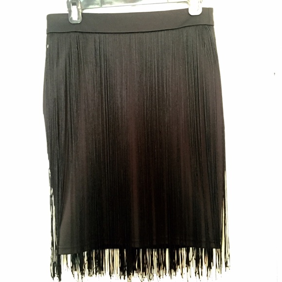 LOTUS Fringe Pencil Skirt
